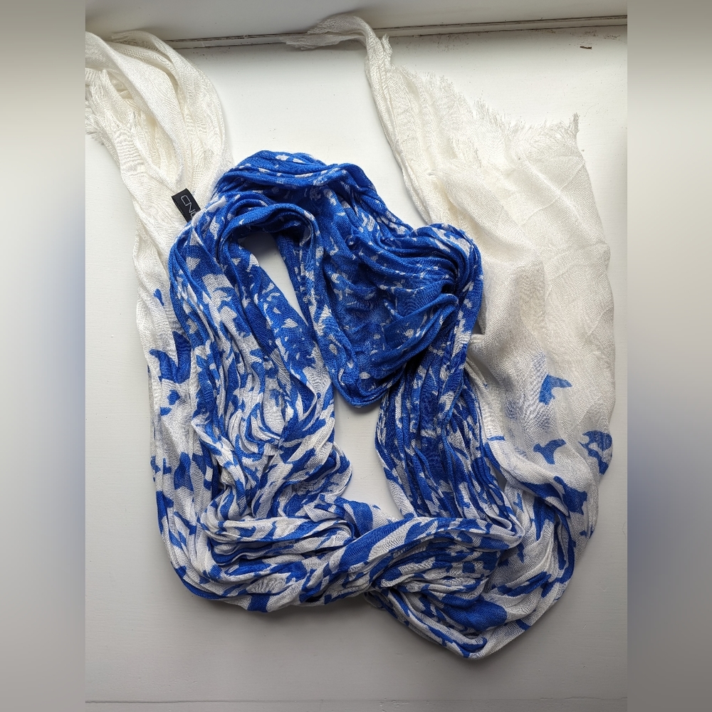Blue and white scarf